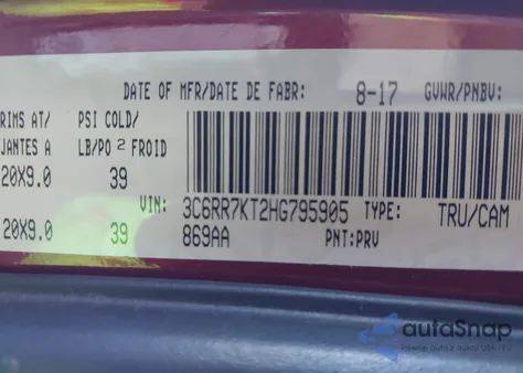 2017 Ram 1500 St from USA, damaged, VIN 3C6RR7KT2HG795905